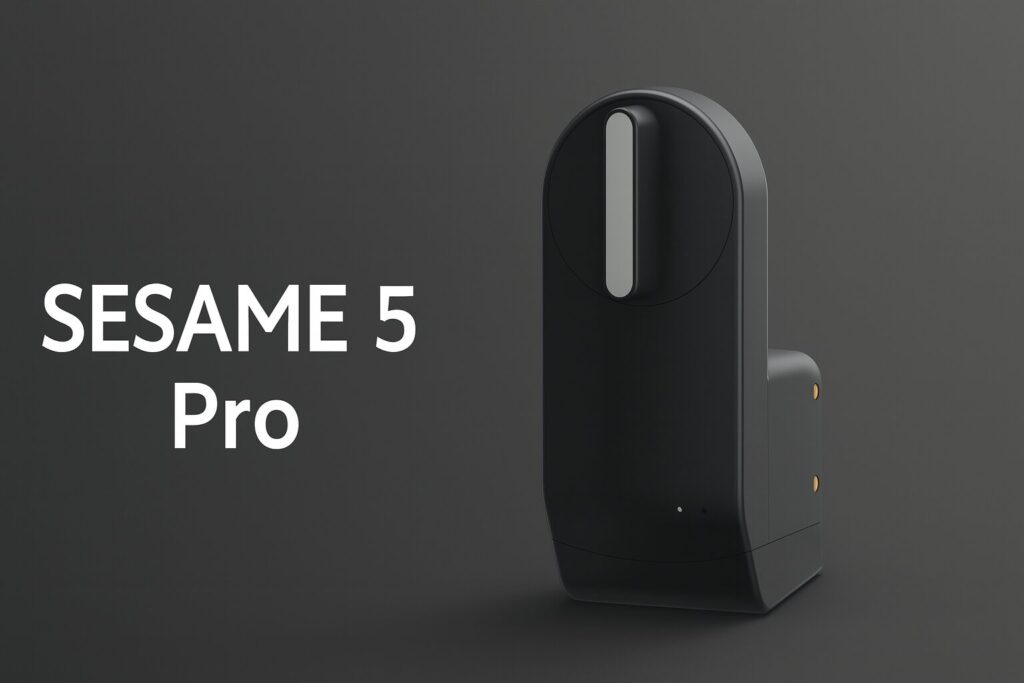 灰色の背景にSESAME 5 PRoの商品画像と白色の文字