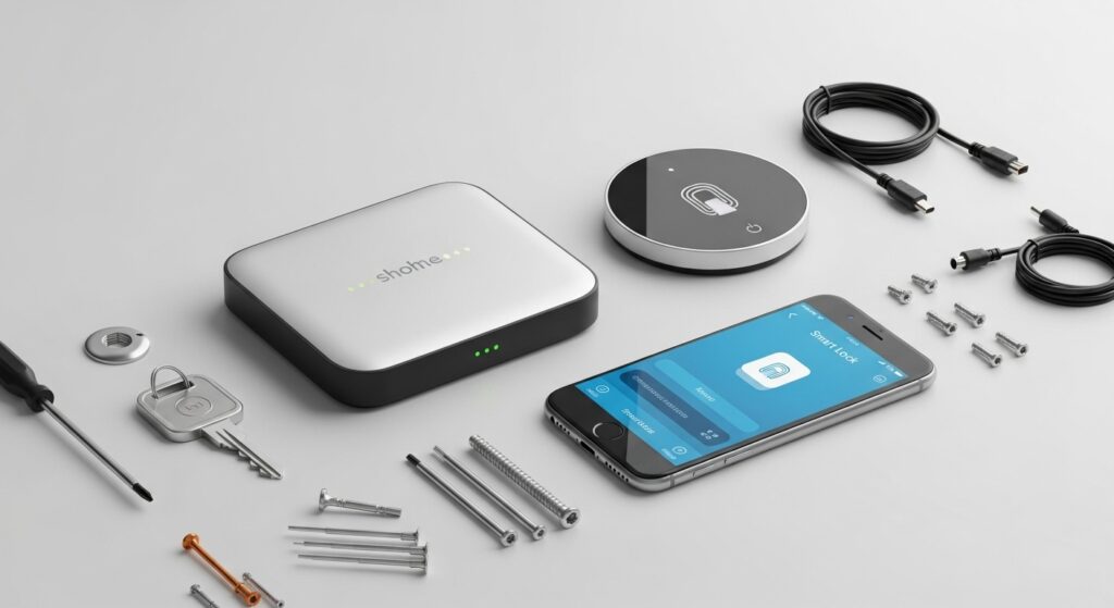 スマートロックの主要アクセサリー(ハブ、指紋パッド、スマートフォン)