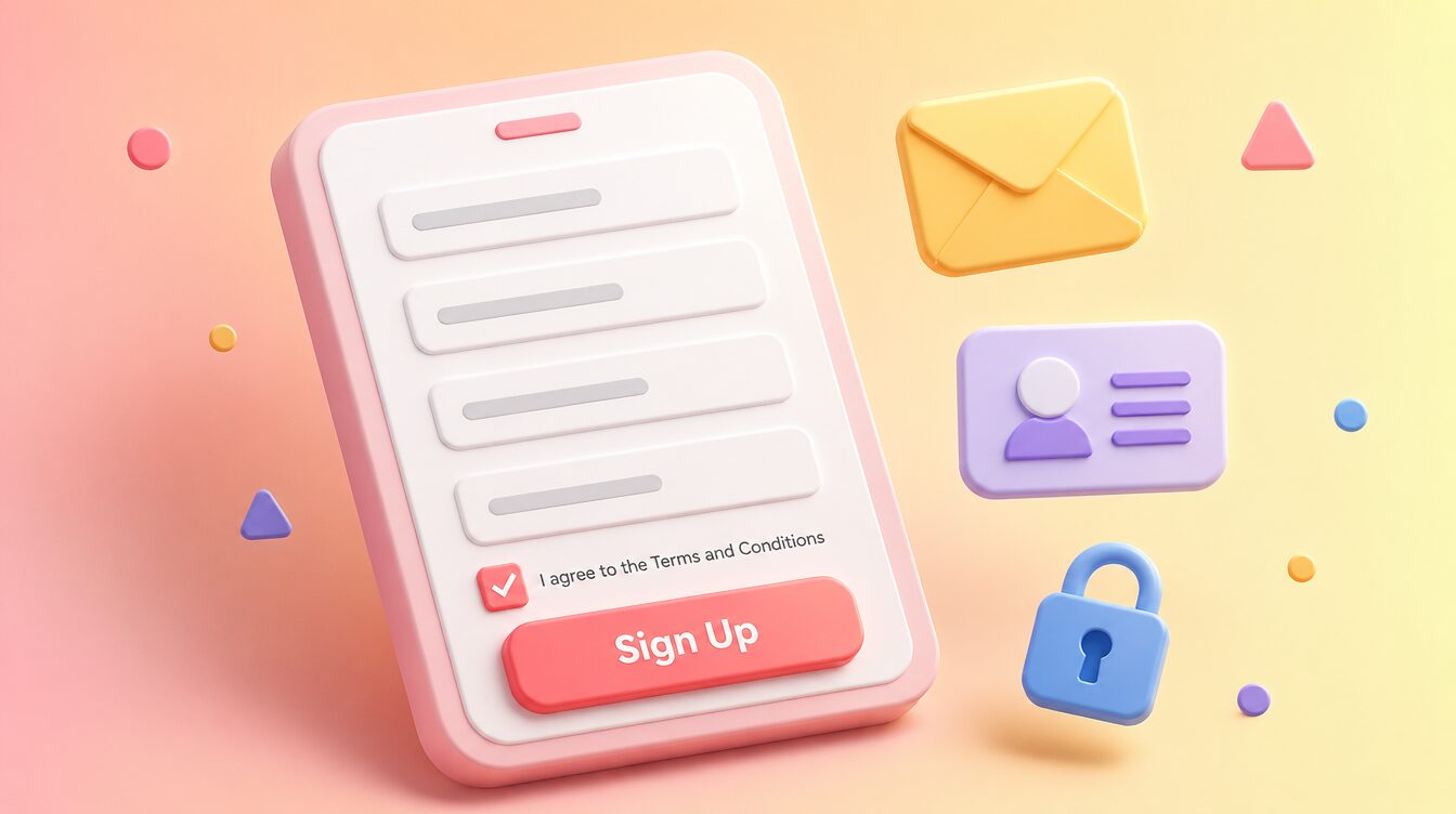 新規登録フォームの3Dイラスト | CTF思考フレームワーク #02