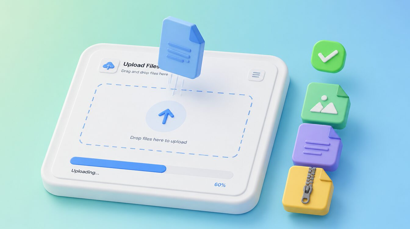ファイルアップロード画面の3Dイラスト | CTF思考フレームワーク #06