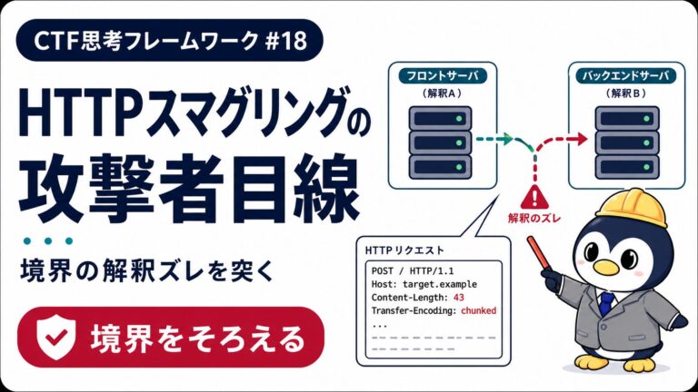 【HTTPリクエストスマグリング編】境界の解釈ズレを突く攻撃と守り方|CTF思考フレームワーク #18