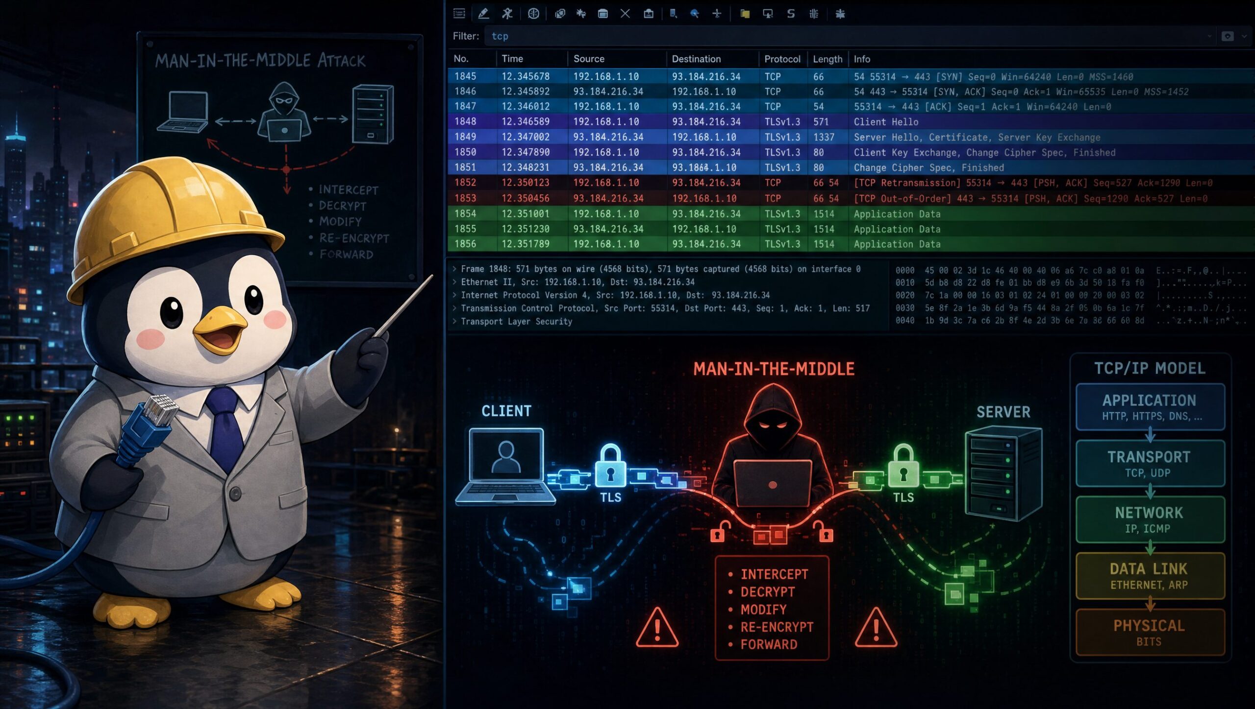 【中間者攻撃編】ARPスプーフィング・SSLストリッピングと守り方｜CTF思考フレームワーク #23 アイキャッチ画像