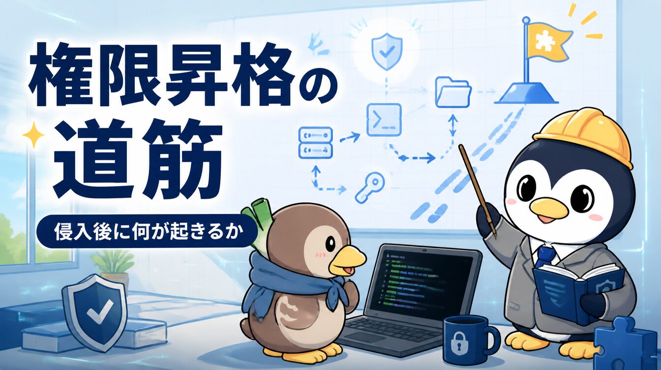 【Linux権限昇格の基本編】侵入後にrootへ届くまでの思考｜CTF思考フレームワーク P01 アイキャッチ画像