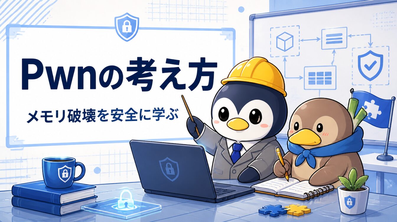 【Heap入門編】tcache・fastbinから読み解くglibcヒープ｜CTF思考フレームワーク #62 アイキャッチ画像
