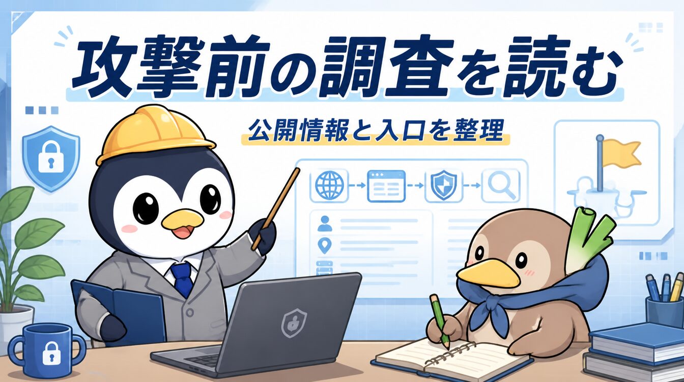 【パッシブ偵察総まとめ編】気づかれない調査の作法とソース活用｜CTF思考フレームワーク R10 アイキャッチ画像
