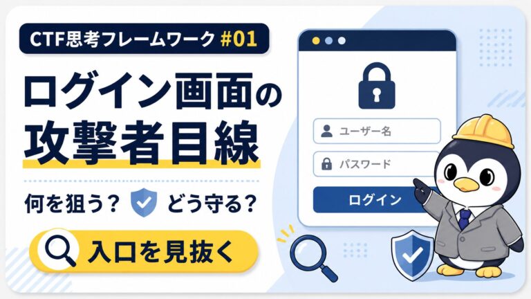 【ログイン画面の攻撃者目線】何を狙う?どう守る?|CTF思考フレームワーク #01
