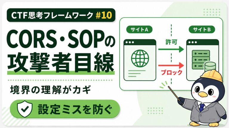 【CORS・SOP編】ブラウザの境界線を突破する手口と守り方|CTF思考フレームワーク #10