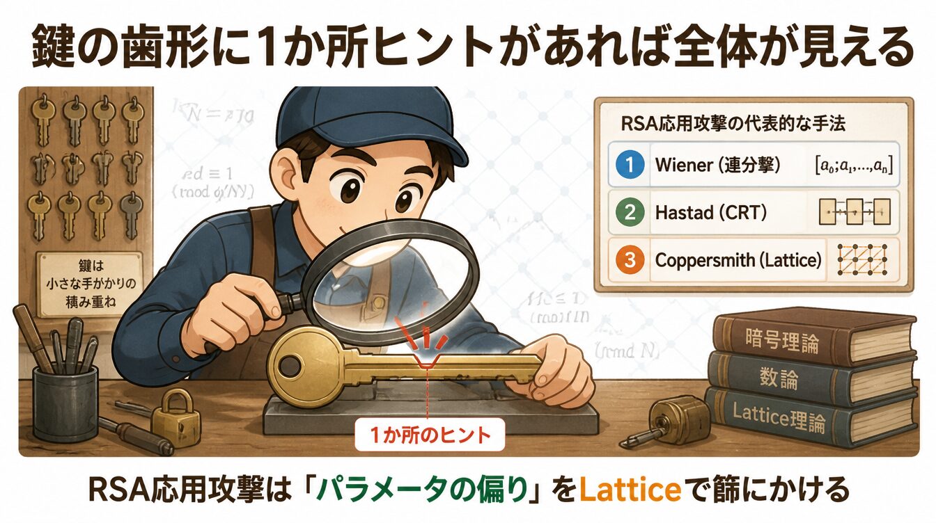鍵の1か所のノッチから全体の歯形を推定する錠前師のたとえイラスト