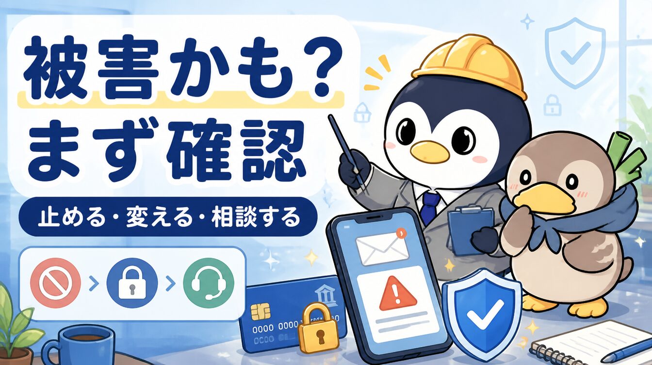 ネット詐欺に遭ったかも？最初にやることまとめ アイキャッチ画像