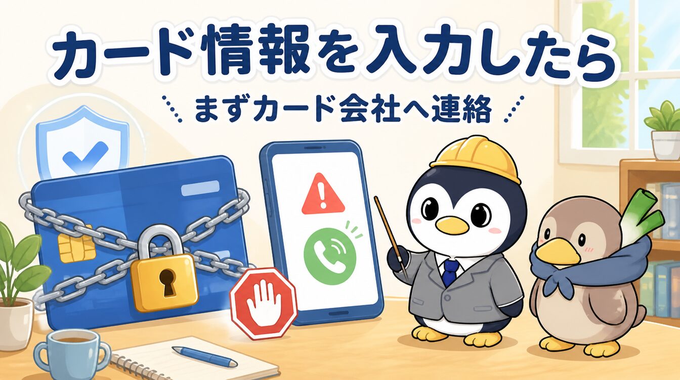 クレジットカード情報を入力してしまったら？不正利用を止める初動対応