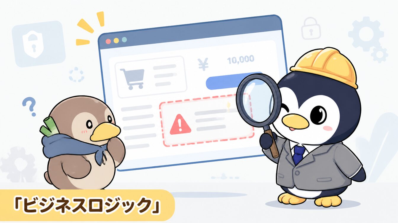 かも次郎とアンペンが「ビジネスロジック」を解説するマスコットイラスト