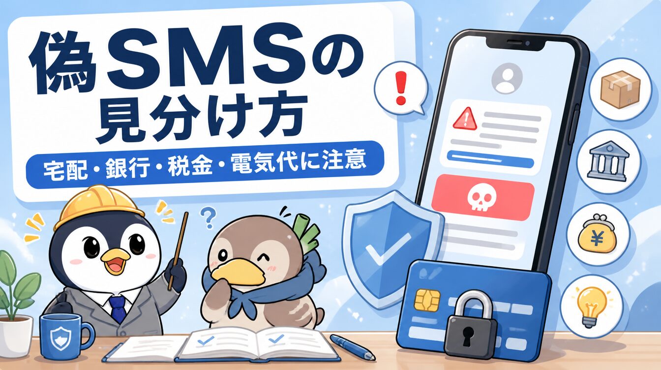 偽SMSの見分け方｜宅配・銀行・税金・電気代を装う詐欺の実例と対策