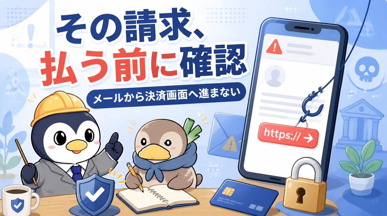 スマホ決済に誘導する詐欺メールの見分け方｜PayPay・税金・公共料金に注意 アイキャッチ画像