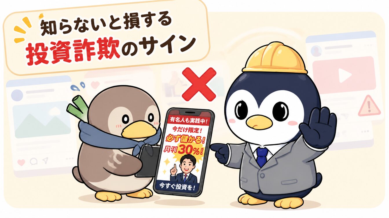 SNS型投資詐欺の見抜き方：著名人広告に警戒するアンペンとかも次郎