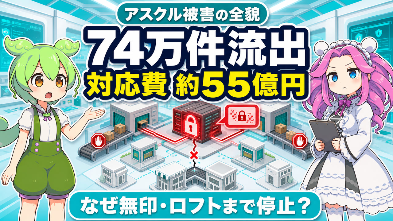 アスクルのランサムウェア被害で74万件流出し無印良品とロフトまで停止した理由