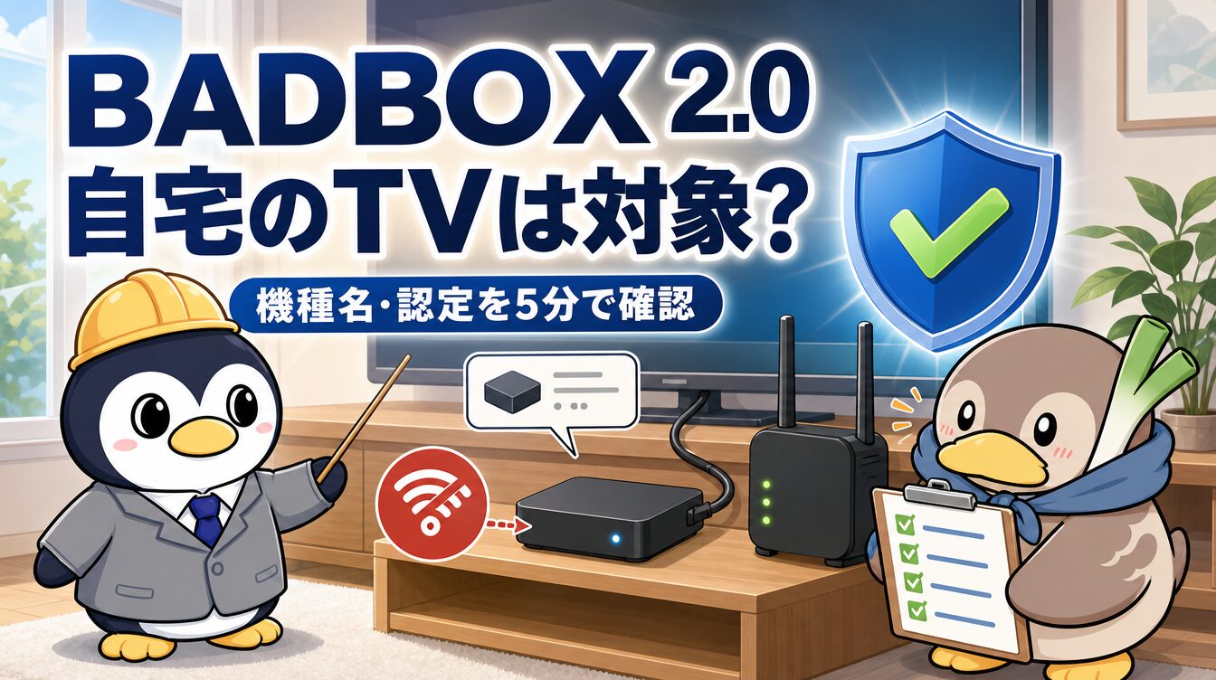 BADBOX 2.0、自宅のTV機器は対象？5分で確認する4項目 アイキャッチ画像