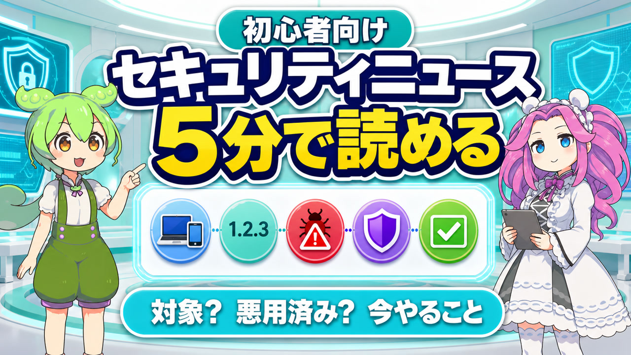 セキュリティニュースを5分で読み自分が対象か判断する5項目
