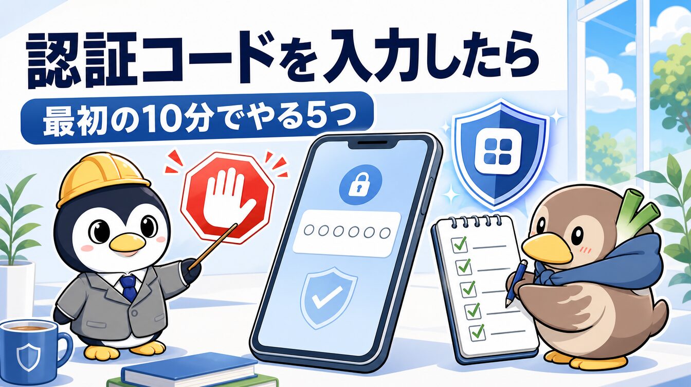 SMS認証コードを入力してしまったら？最初の10分でやる5つの対処 アイキャッチ画像
